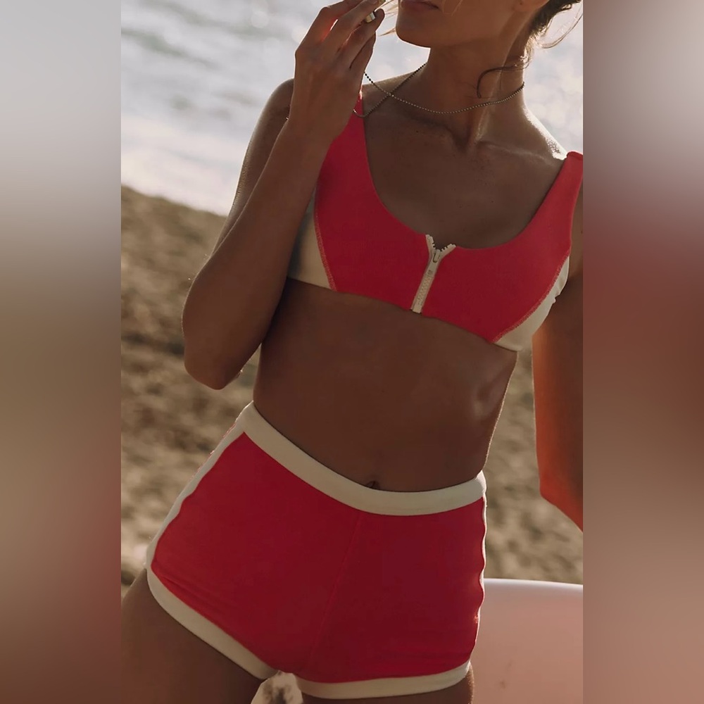 🆕 2pc Free People X ONEONE Eleanor Surf Top & Genesis Surf Bottoms in Ola - Picture 9 of 10
